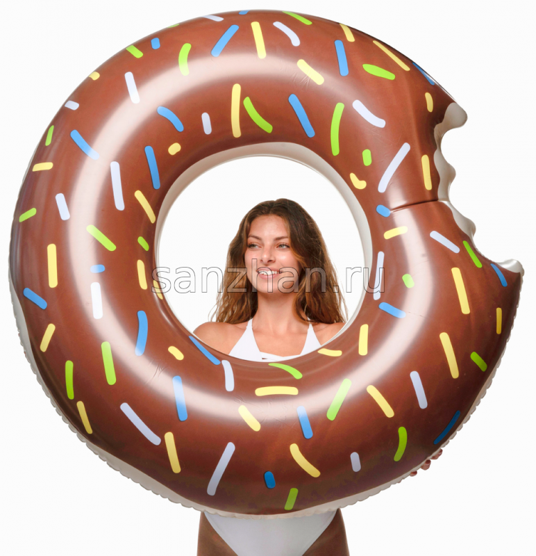 Надувной круг для плавания  "Шоколадный пончик"  120 см