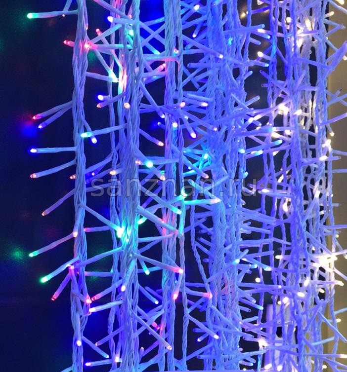 Уличная гирлянда занавес "Дождь" 2х2 м 1500 LED ламп (Разноцветный)
