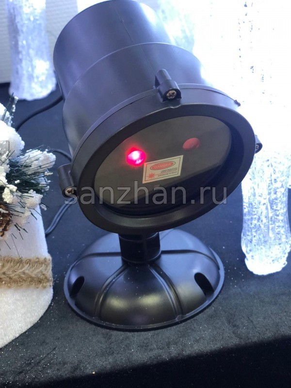 Лазерный проектор уличный новогодний с пультом ДУ (узор)