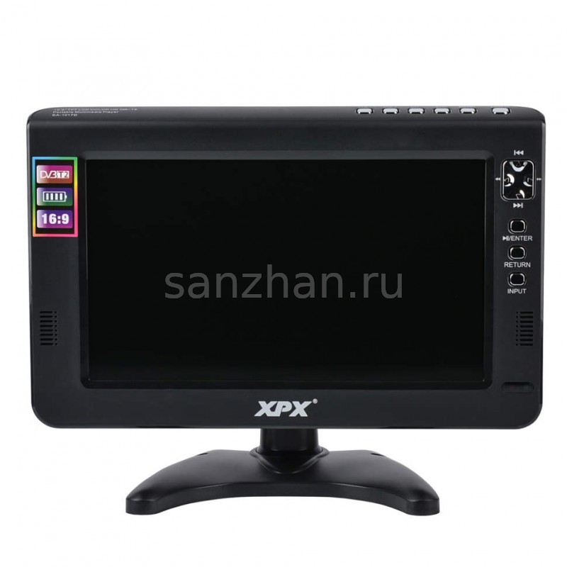 Автомобильный портативный телевизор 10,8" (27 см) XPX EA-1017D (Корея) Аккумулятор: 2000 мАч
