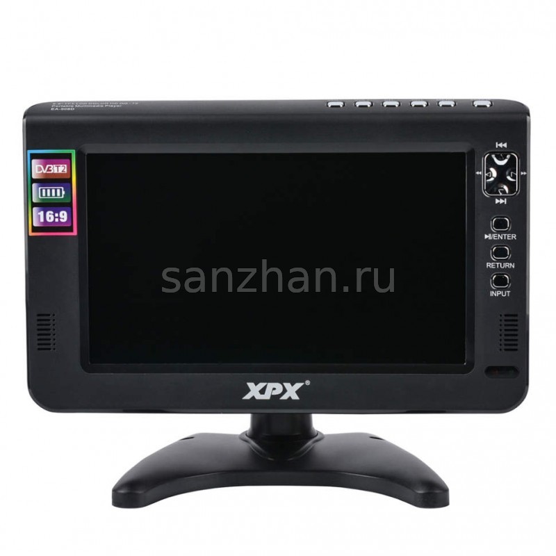 Портативный телевизор 9.8" (24,5см) XPX EA-908D (Корея) Аккумулятор: 2000 мАч