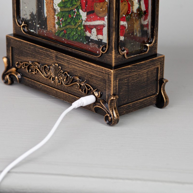 Новогодний фонарь "Дед Мороз с подарками", музыкальный, 2 режима, 3*АА, 26 см