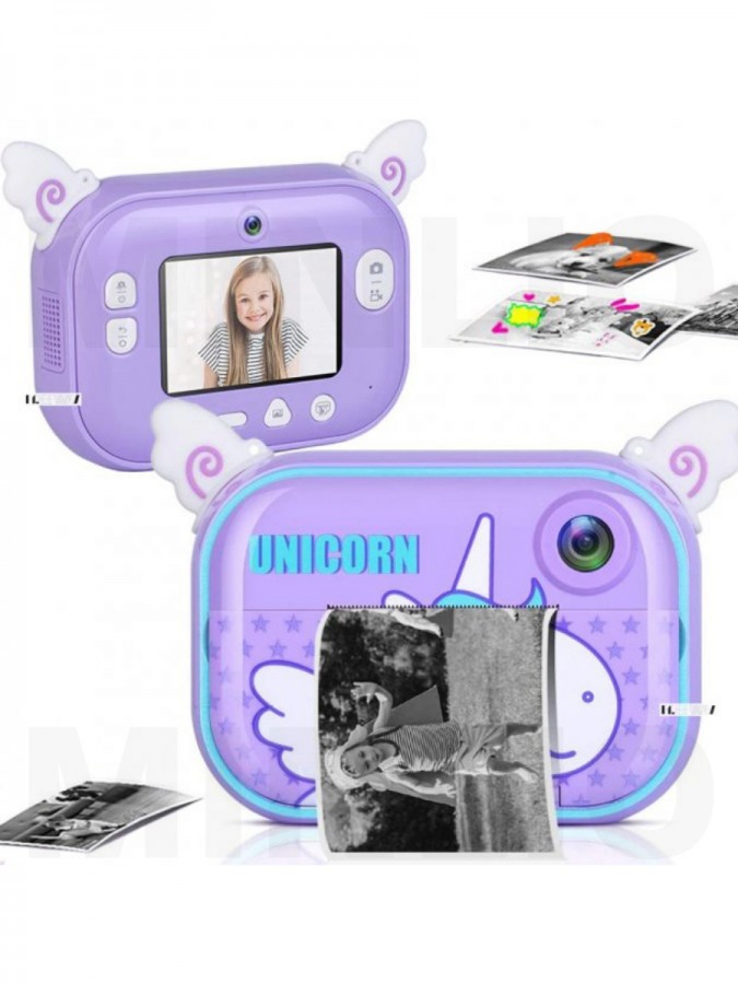 Детский фотоаппарат с моментальной печатью, видеосъемкой и играми