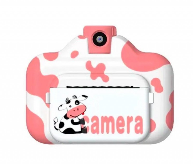 Детский фотоаппарат с моментальной печатью, видеосъемкой и играми (корова)