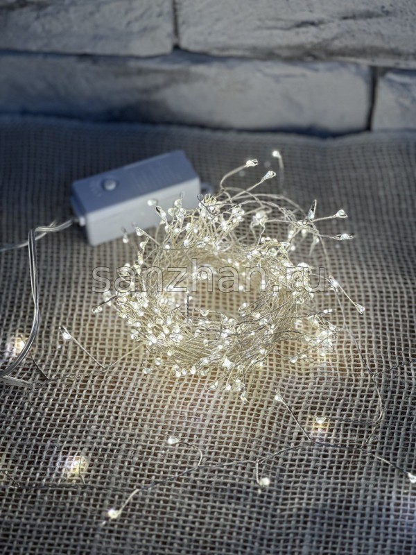 Гирлянда светодиодная "мишура роса" 10 метров 500 LED от сети 220V с 8 режимами свечения