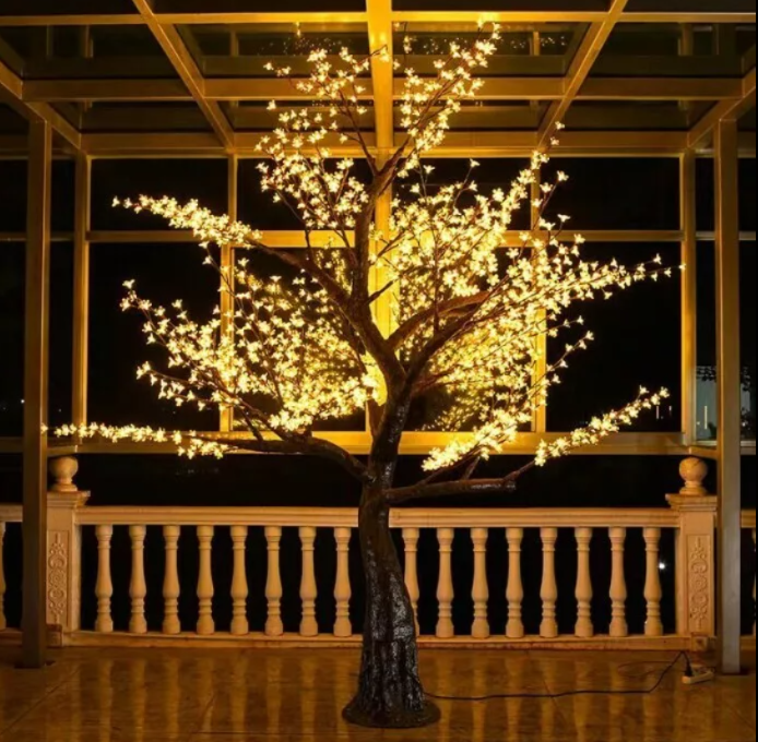 Светодиодное дерево Сакура 2,5 м, 768 LED с керамическим стволом (теплый белый)
