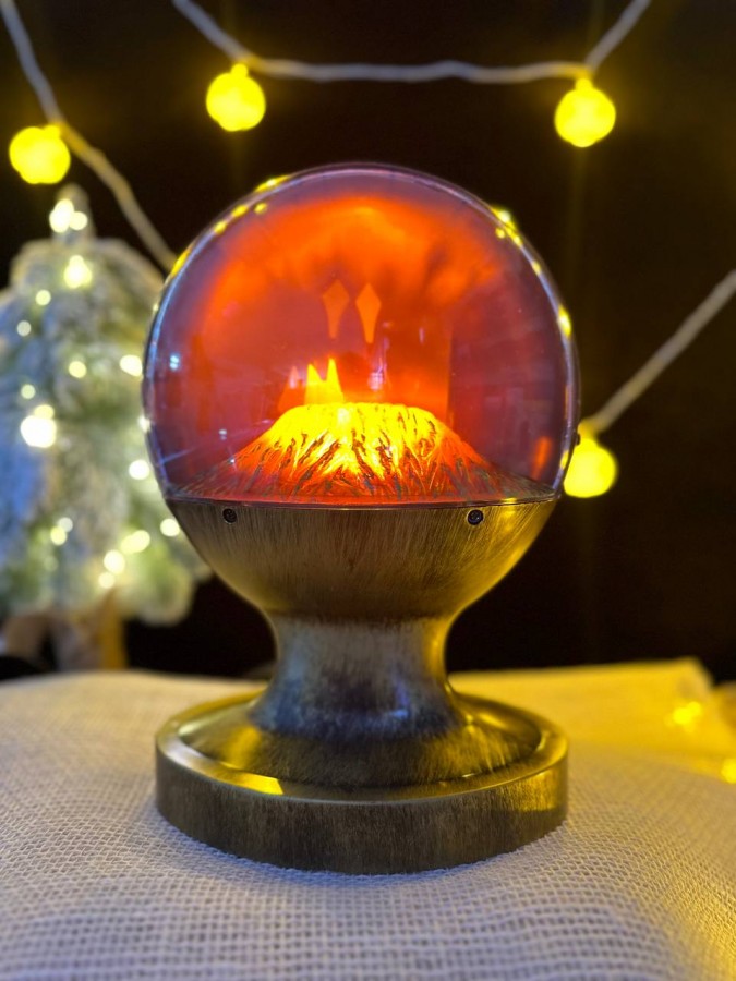 Светодиодный камин светильник "Вулкан" 25 см 220v
