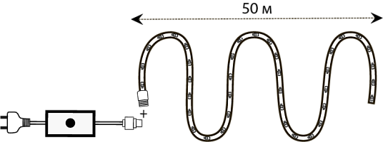 Светодиодный дюралайт трехжильный 50 метров 24LED на 1м, круглый 10,5 мм (холодный белый) чейзинг